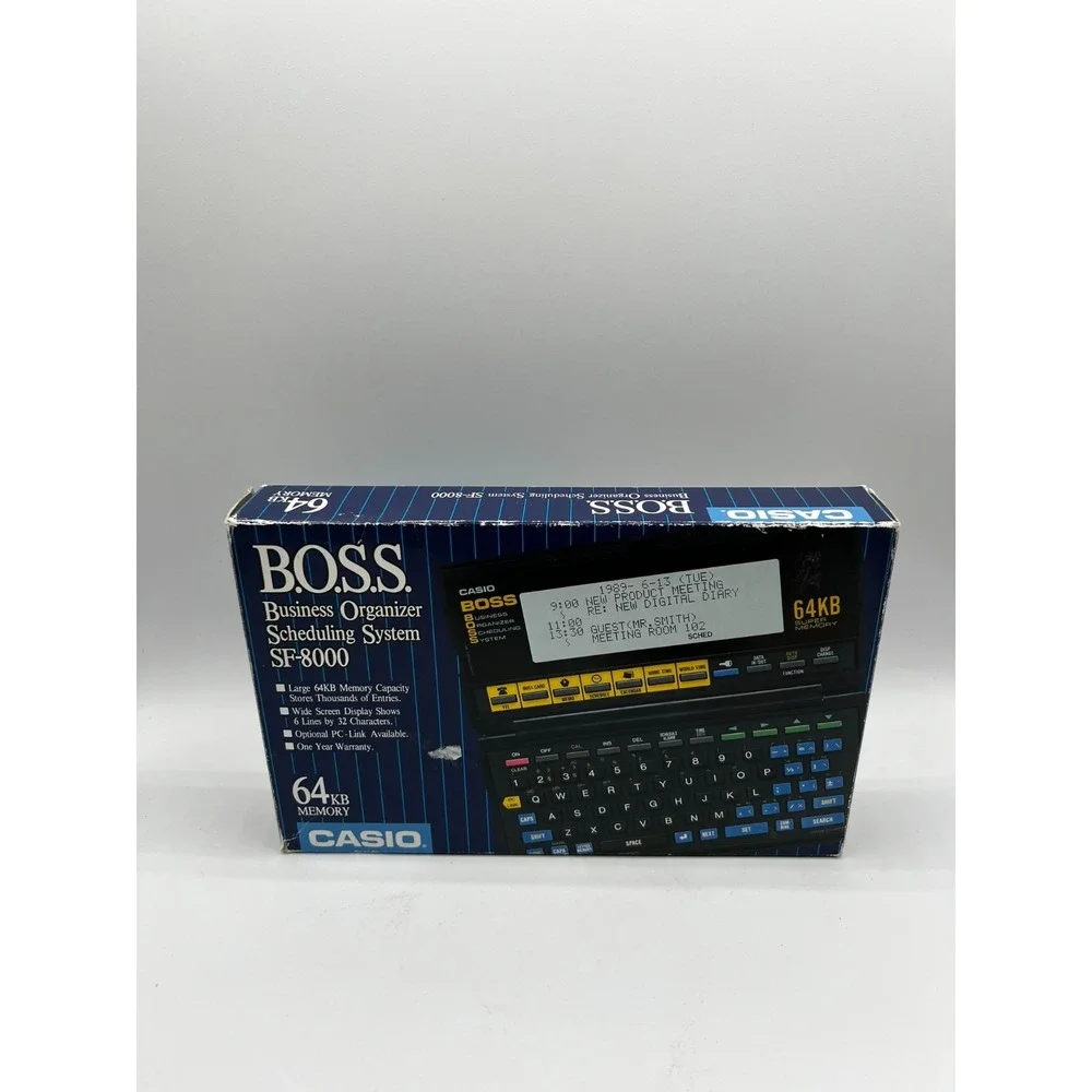 Casio Japan SF-8000 BOSS Business Organizer System 64KB Memory Manual Box